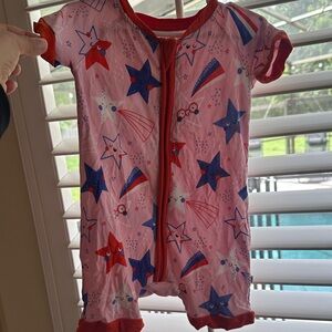 Little Sleepies shorty romper Pink Star